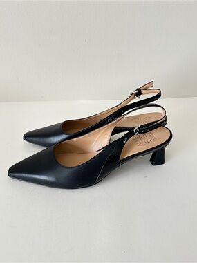 Naturalizer Tansy Snip Toe Dress Black Pointed Slingback Pumps, Sz 9.5M Preowne
